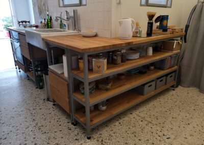 Kitchen - steel and wood - Thiras Athens - 11