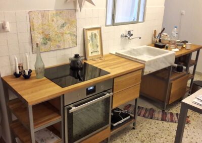 Kitchen - steel and wood - Thiras Athens - 2