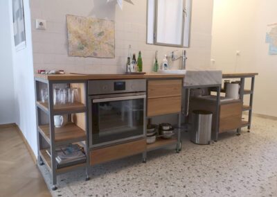 Kitchen - steel and wood - Thiras Athens - 7